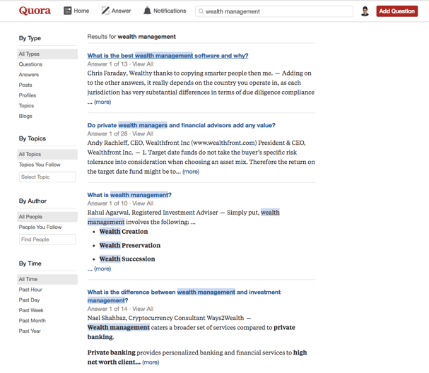 Quora-Search-Wealth-Management-Results